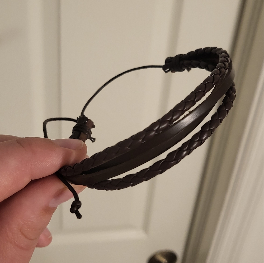5 Leather and Bead Bracelets Variety